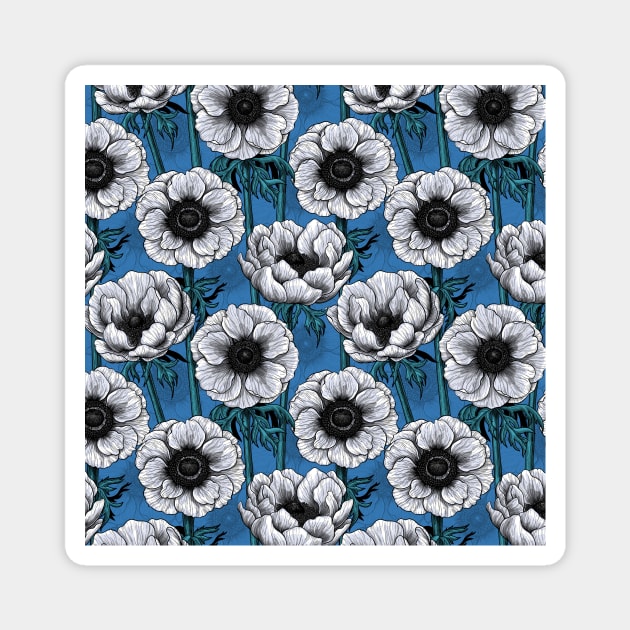 White anemone garden Magnet by katerinamk