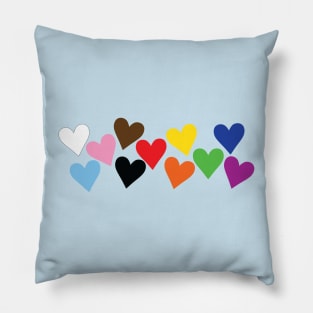 Progress Pride Hearts of Love Pillow