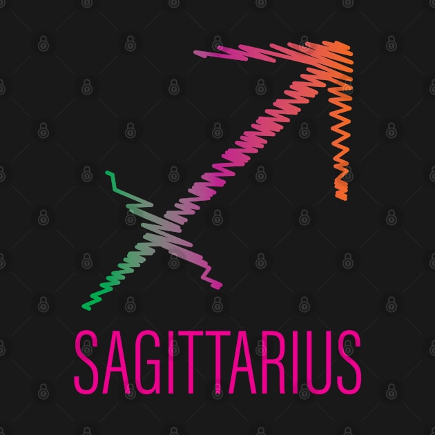 Sagittarius Zodiac Scribble Multicolor by centeringmychi