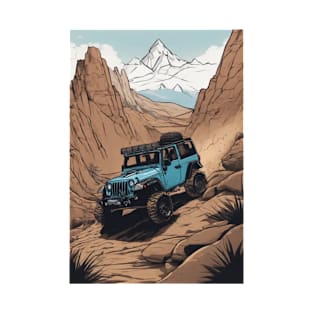 Jeep climbing a muddy mountain T-Shirt