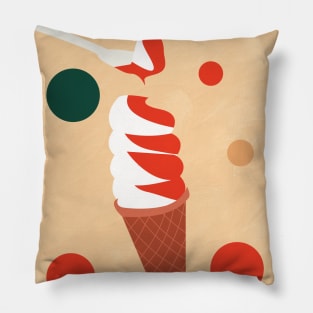 Ice Cream Cone, Modern, Retro, Vintage, Art Print Pillow