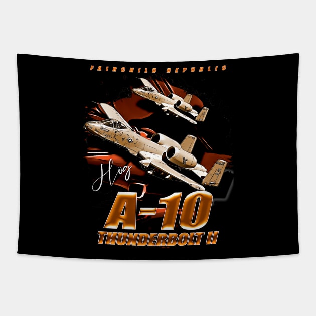 Fairchild A-10 Thunderbolt II Fighterjet Tapestry by aeroloversclothing