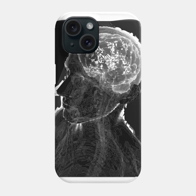 human brain, grey Phone Case by ElArrogante