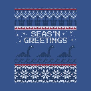 Seas 'N Greetings Loch Ness Monster Ugly Christmas Sweater T-Shirt