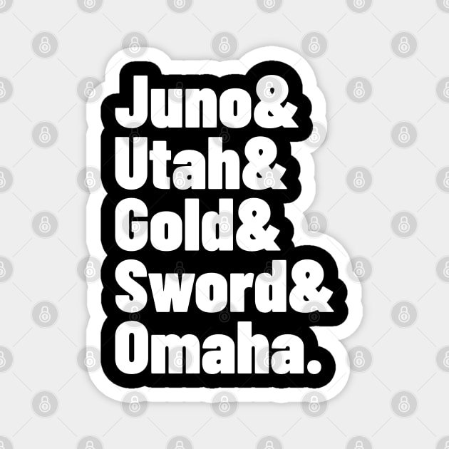 WWII History D-Day Beaches Juno Utah Gold Sword Omaha Magnet by Yesteeyear