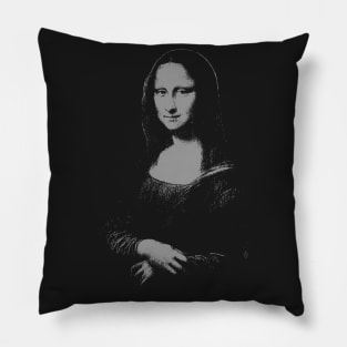 Grey Gray Mono Color Mona Lisa Pillow