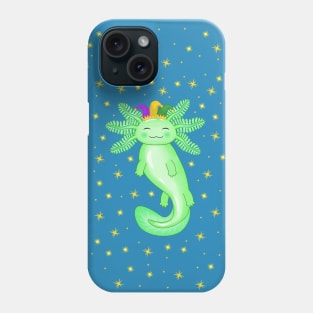 Axolotl celebrating Mardi Gras Phone Case