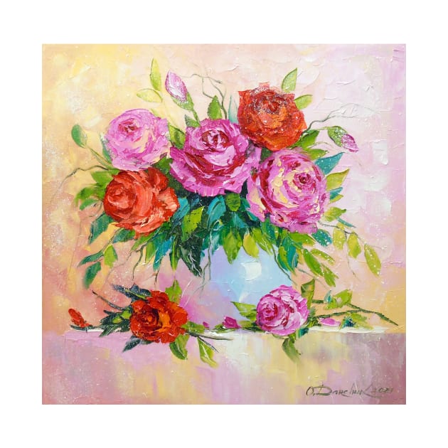 Bouquet of roses in a vase by OLHADARCHUKART