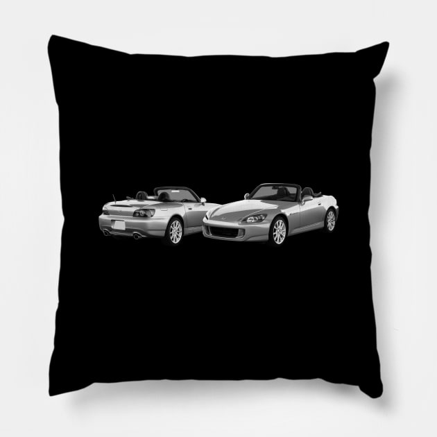 S2000 BLACKWHITE Pillow by CharlieCreator