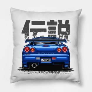 Monster Skyline GTR R34 (Paradise Blue) Pillow