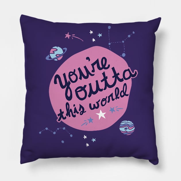 You're Outta this World in Purple Pillow by latheandquill