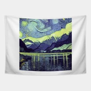 Fiordland National Park in Van Gogh's style Tapestry