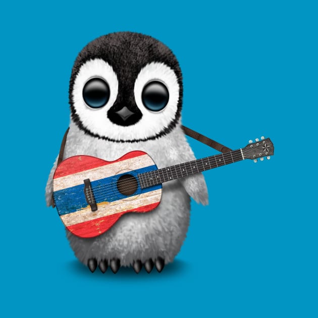 Baby Penguin Playing Thai Flag Guitar by jeffbartels