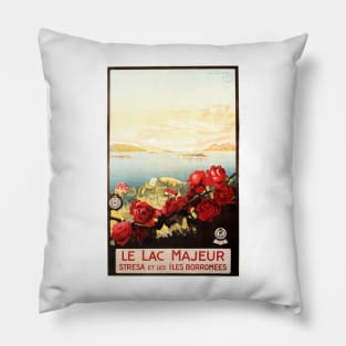 LE LAC MAJEUR LAKE MAGGIORE ITALY Vintage Italian Travel Pillow