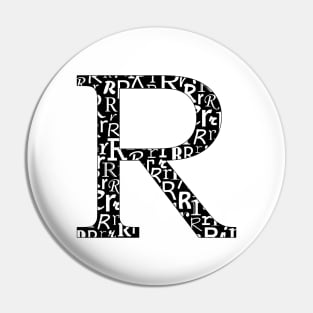 R Filled - Typography Pin