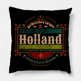 Amsterdam holland emblem logo vintage Pillow