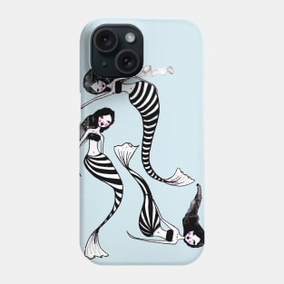 Drifting Along The Currents - Striped Mermaids 1 0f 2 Phone Case