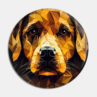 Triangle Dog 2 - Abstract polygon animal face staring Pin