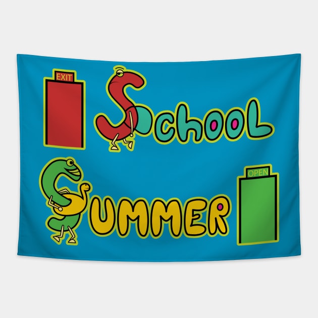 Funny School out for Summer Design Tapestry by facegm