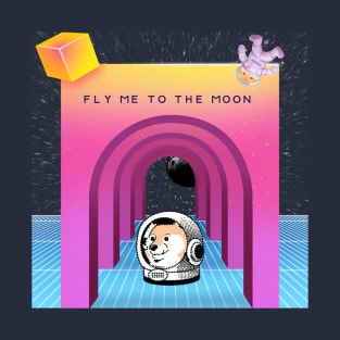 Dogecoin fly to the moon 5 T-Shirt