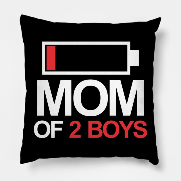 Mom of 2 boys Pillow by Abiarsa