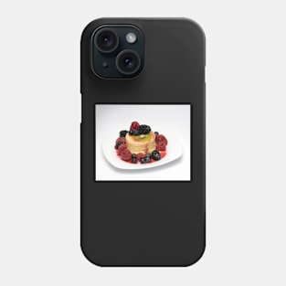 Orange Pudding cake w/ Seasonal Berries Phone Case