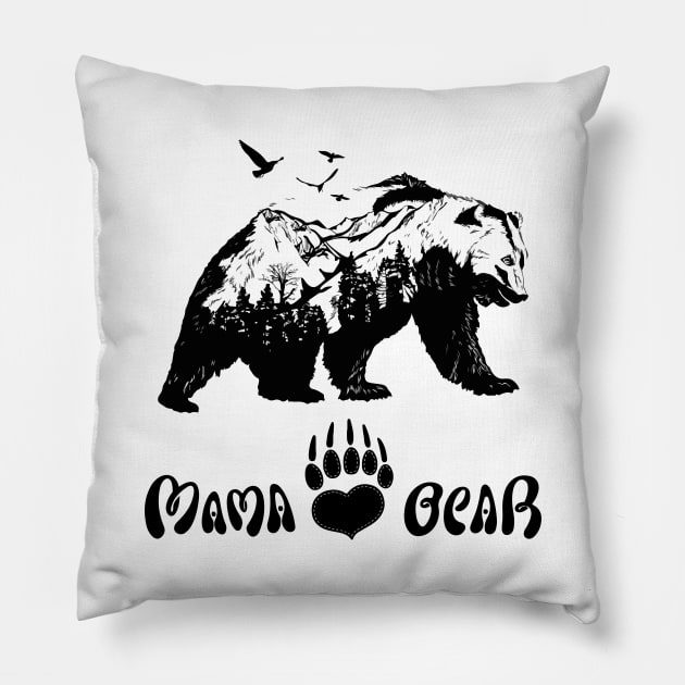 Mama Bear Pillow by Work Memes