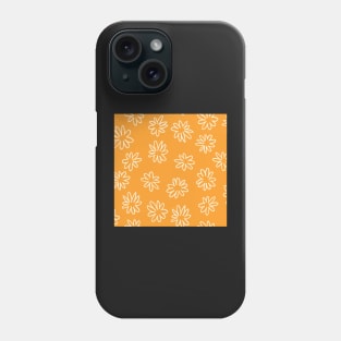 Orange Doodle Daisies Phone Case