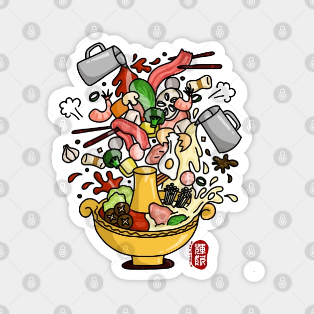 Hot Pot (colour) Magnet by Fan Doodle