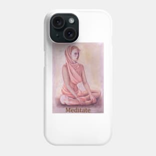 Meditating woman girl, zen, yoga, buddhism Phone Case