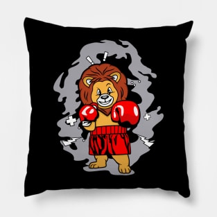 LION BOXING CARTOON Pillow