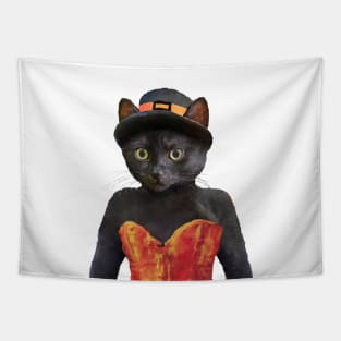 Witch Black Cat Tapestry