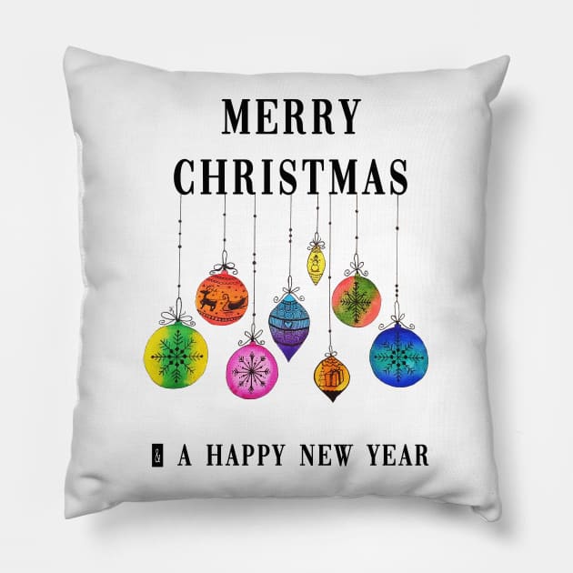 Christmas Bauble Card Pillow by TG_Art