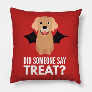 Golden Retriever Halloween Trick or Treat Pillow