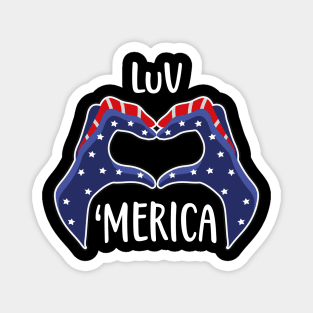 USA Love United States America Heart Hands Patriot Magnet