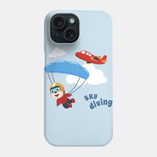 Vector illustration of a cute skydiver. Phone Case