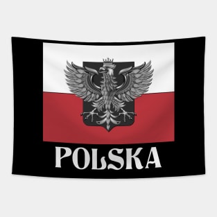 POLSKA - Polish Eagle, Poland Flag, and Shield Tapestry