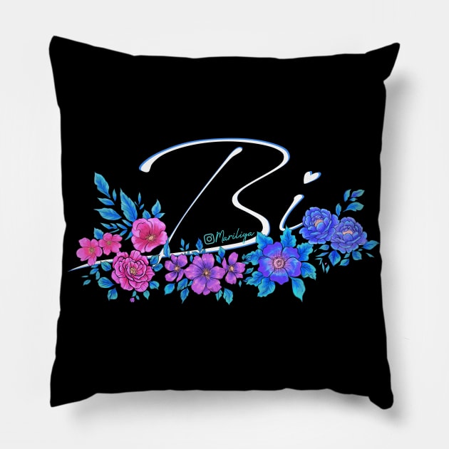 biseexual pride - black bg Pillow by Mariliya