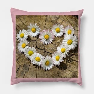 White flower Heart Pillow