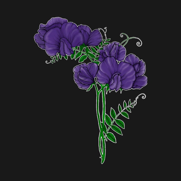 Purple sweet peas by stickypixie