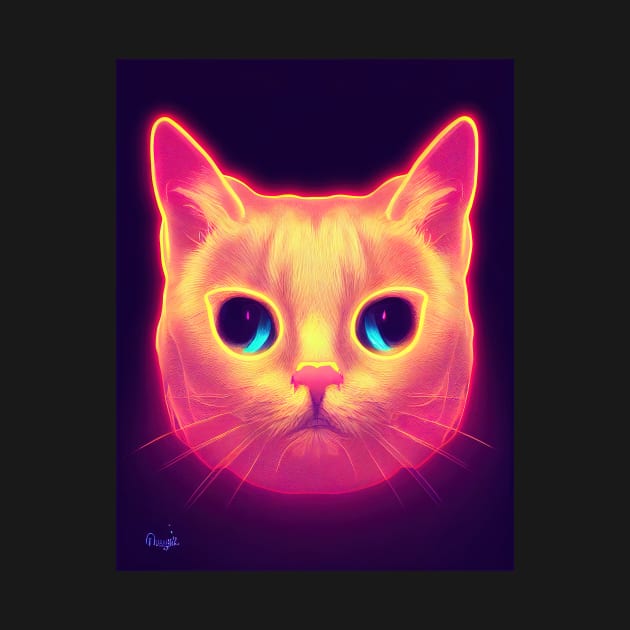 cat halloween neon by ComicsFactory