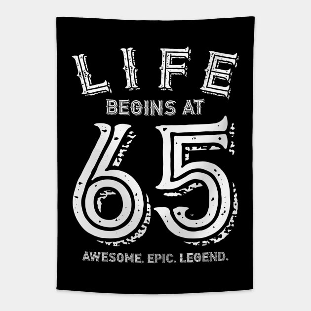 Life Begins at 65 Tapestry by colorsplash