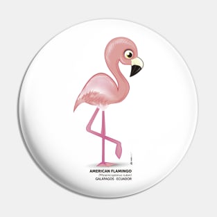 American Flamingo Bird Pin