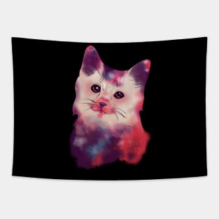 Cute Galactic Cat Space Exploration Kitten Tapestry