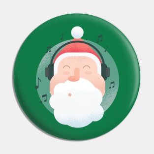 Santa Chillin' to Some Tunes Pin