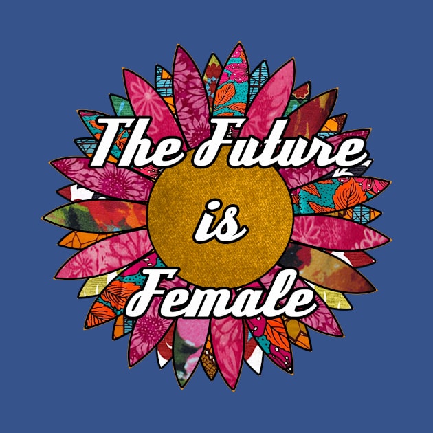 The Future is Female Retro Fabric Collage by artbyomega