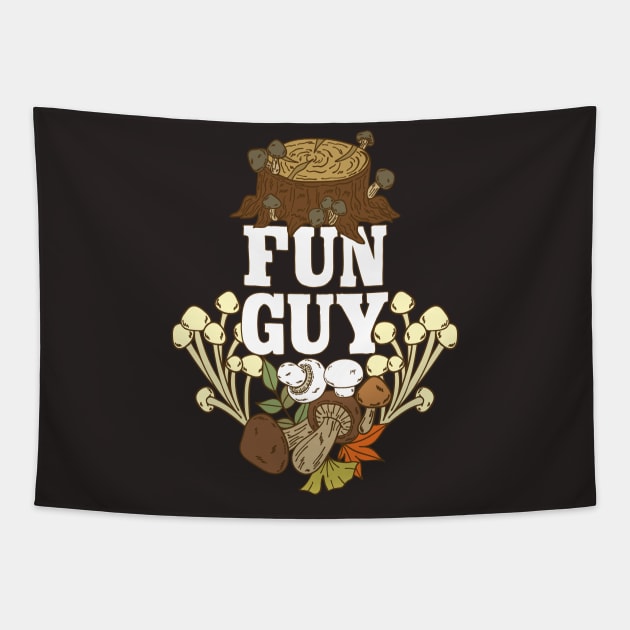 Funny Morel Mushroom Hunting Gift Tapestry by USProudness