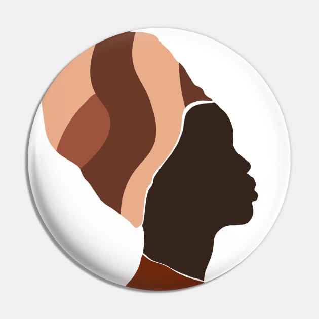 Black African Woman T-Shirt Pin by MutchiDesign