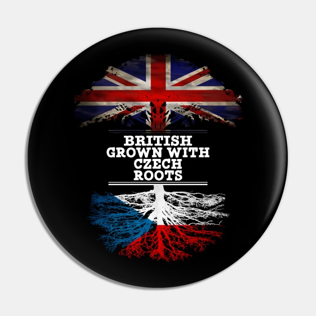 British Grown With Czech Roots - Gift for Czech With Roots From Czech Republic Pin by Country Flags