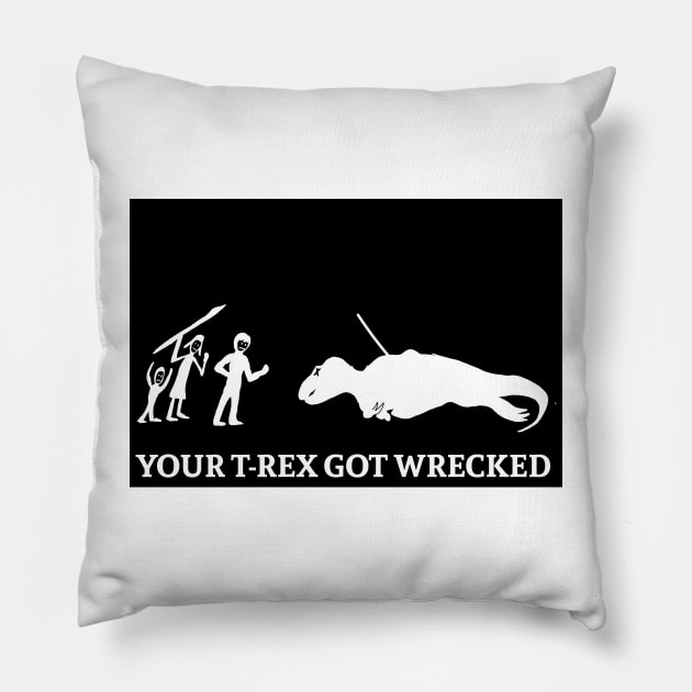Stick Family Vs TRex Pillow by withLURV